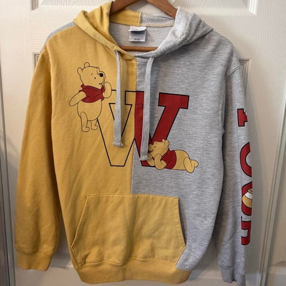 Disney Winnie the Pooh Sweatshirt Colorblock red and yellow